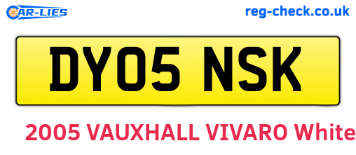 DY05NSK are the vehicle registration plates.