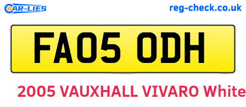 FA05ODH are the vehicle registration plates.