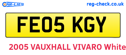 FE05KGY are the vehicle registration plates.