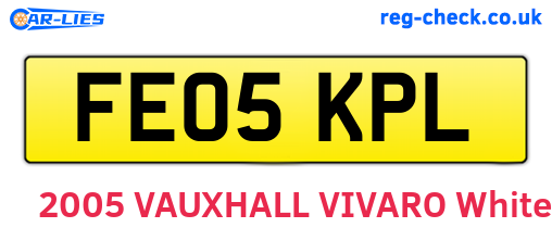 FE05KPL are the vehicle registration plates.