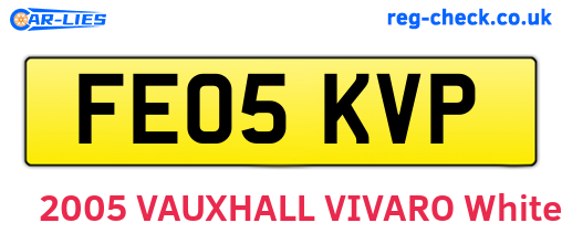 FE05KVP are the vehicle registration plates.
