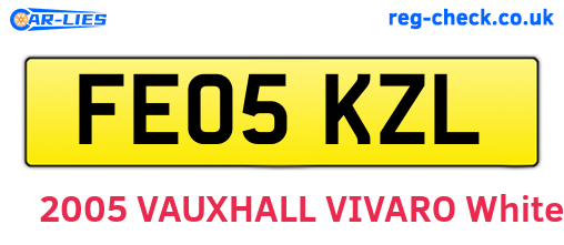 FE05KZL are the vehicle registration plates.