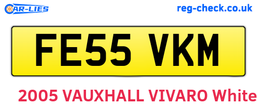 FE55VKM are the vehicle registration plates.