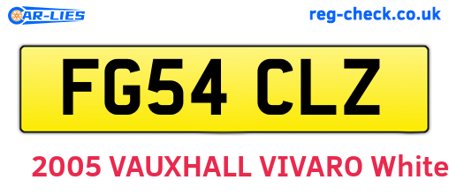 FG54CLZ are the vehicle registration plates.