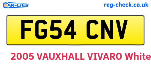 FG54CNV are the vehicle registration plates.