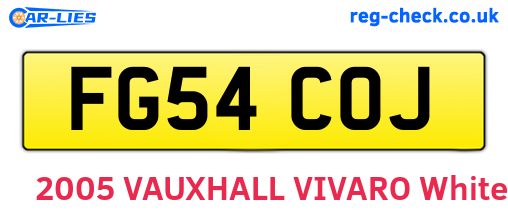 FG54COJ are the vehicle registration plates.