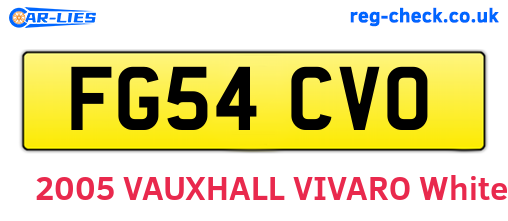 FG54CVO are the vehicle registration plates.