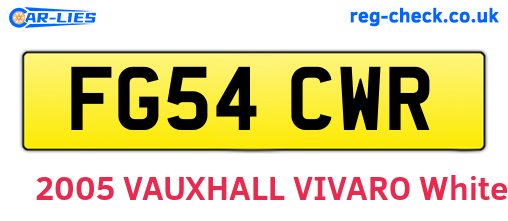 FG54CWR are the vehicle registration plates.