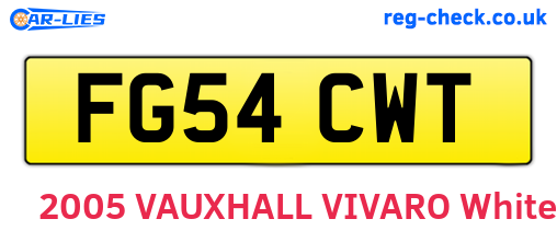 FG54CWT are the vehicle registration plates.