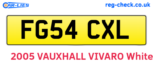 FG54CXL are the vehicle registration plates.