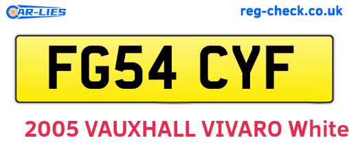 FG54CYF are the vehicle registration plates.