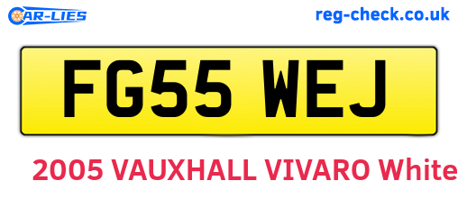 FG55WEJ are the vehicle registration plates.