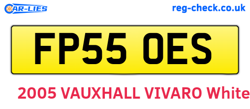 FP55OES are the vehicle registration plates.