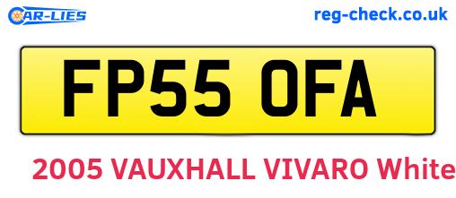 FP55OFA are the vehicle registration plates.