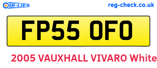 FP55OFO are the vehicle registration plates.