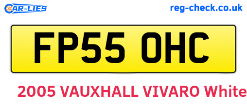 FP55OHC are the vehicle registration plates.