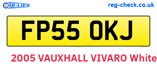 FP55OKJ are the vehicle registration plates.