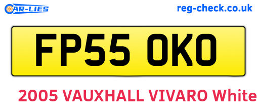 FP55OKO are the vehicle registration plates.