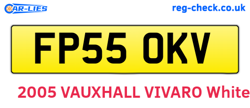 FP55OKV are the vehicle registration plates.