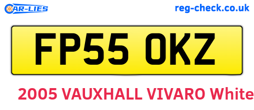 FP55OKZ are the vehicle registration plates.