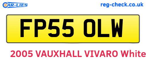 FP55OLW are the vehicle registration plates.