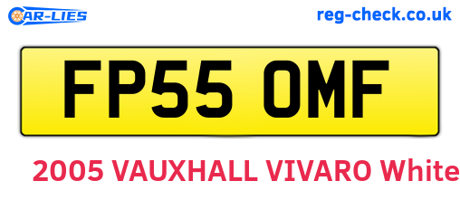 FP55OMF are the vehicle registration plates.