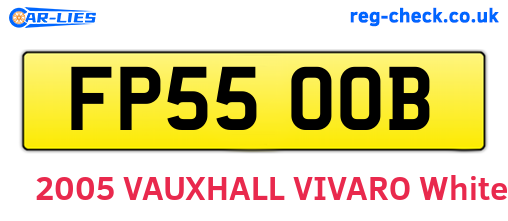 FP55OOB are the vehicle registration plates.