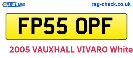 FP55OPF are the vehicle registration plates.