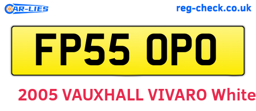 FP55OPO are the vehicle registration plates.