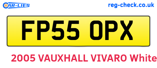 FP55OPX are the vehicle registration plates.