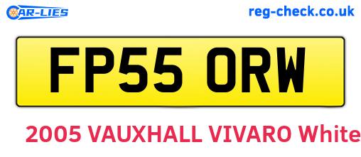 FP55ORW are the vehicle registration plates.