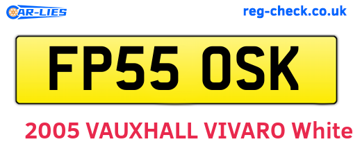 FP55OSK are the vehicle registration plates.