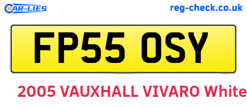 FP55OSY are the vehicle registration plates.