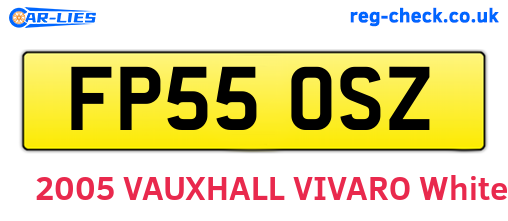 FP55OSZ are the vehicle registration plates.