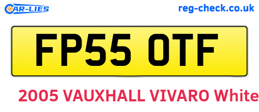 FP55OTF are the vehicle registration plates.