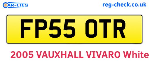 FP55OTR are the vehicle registration plates.