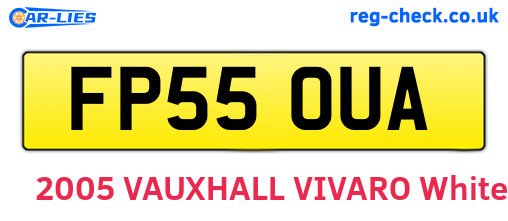 FP55OUA are the vehicle registration plates.
