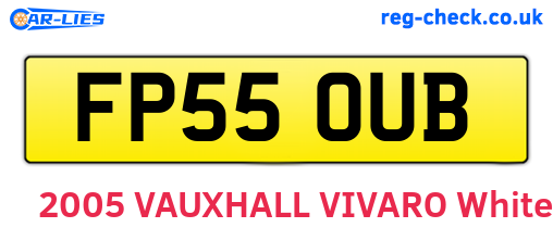 FP55OUB are the vehicle registration plates.