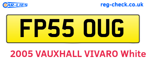 FP55OUG are the vehicle registration plates.