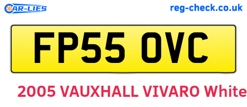 FP55OVC are the vehicle registration plates.
