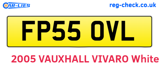 FP55OVL are the vehicle registration plates.