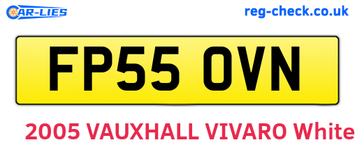 FP55OVN are the vehicle registration plates.