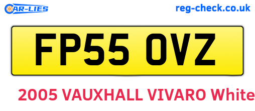 FP55OVZ are the vehicle registration plates.