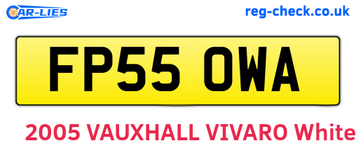 FP55OWA are the vehicle registration plates.
