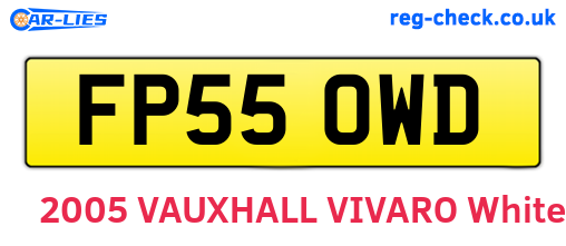 FP55OWD are the vehicle registration plates.
