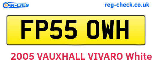 FP55OWH are the vehicle registration plates.