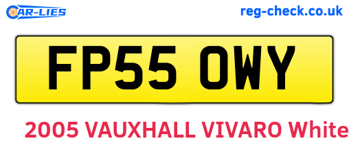 FP55OWY are the vehicle registration plates.