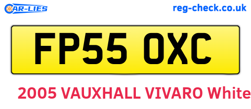 FP55OXC are the vehicle registration plates.