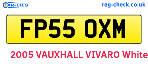 FP55OXM are the vehicle registration plates.