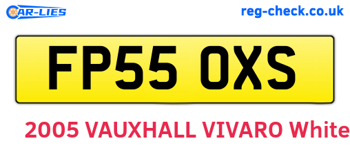 FP55OXS are the vehicle registration plates.